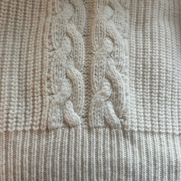 Sandro Cream Cable Knit Zip Sweater - Picture 3 of 6